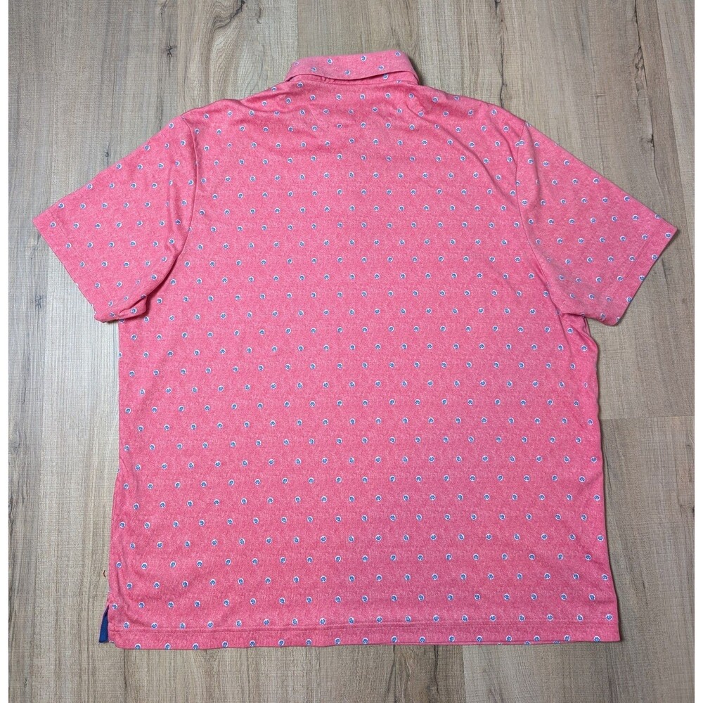 Cremieux Size XXL Polo Shirt Supima Cotton Pink Fiesta Dots Casual Golf Preppy - Picture 4 of 8